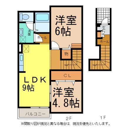 ベルミニヨンＡの物件間取画像